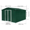 10'x8' Garden Sheds Outdoor Storage Sheds - Green / White - Image 6