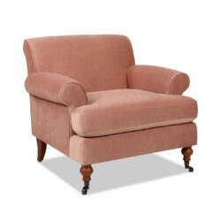 Alana Lawson - Accent Arm Chair Casters - Peach Orange