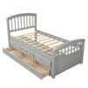 Twin Size Platform Storage Bed Solid Wood Bed With 6 Drawers - Gray - Image 9
