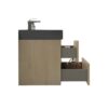 Alice - U092-Alice36W-106 Natural Oak Bathroom Vanity With Sink, Large Storage Wall Mounted Floating Bathroom Vanity For Modern Bathroom, One-Piece Black Sink Basin Without Drain - Walnut / Black - Image 7