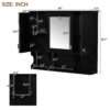 Wall Mounted Bathroom Medicine Cabinet, Modern Bathroom Wall Cabinet With Mirror, Mirror Cabinet With Open Shelves - Black - Image 9
