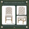 Functional Furniture Retro Style Dining Table Set With Extendable Table And 4 Upholstered Chairs For Dining Room And Living Room - Natural Wash - Image 7