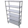 84" x 48" x 20" 6 Tier 6000Lbs Capacity Nsf Metal Shelf Wire Shelving Unit, Heavy Duty Adjustable Storage Rack With Wheels & Shelf Liners For Commercial Grade Utility Steel Storage Rack - Black - Image 8