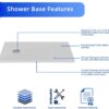 ABS & Acrylic Shower Base With Drain Kit And Stainless Steel Cover - White - Image 5