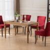 Ultra Side Dining Chair, Thickened Fabric Chairs With Neutrally Toned Solid Wood Legs, Bronze Nail Head (Set of 2) - Wine Red / Burgundy - Image 18