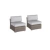7 Piece Rattan Sectional Sofa Set With Cushions - Gray Mix - Image 5