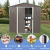 8Ft x 4Ft Outdoor Metal Storage Shed - Gray - Image 3