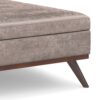 Owen - Extra Large Square Coffee Table Storage Ottoman - Distressed Gray Taupe - Image 6