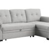 Destiny - Linen Reversible Sleeper Sectional Sofa With Storage Chaise - Light Gray - Image 3