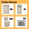 Laundry Hamper With Lid PE Rattan Powder Coating Frame Clothes Hampers With 2 Removable Bags, 100L - Gray - Image 4