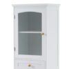 Tall Bathroom Storage Cabinet With Glass Doors, Free-Standing, Two Drawers, And Adjustable Shelves, MDF Board, Painted Perfect For Displaying Your Favorite Items - White - Image 19