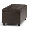 Sienna - Storage Ottoman Bench - Chocolate Brown - Image 2