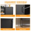 Modern Sideboard Buffet With Plenty Of Storage Space, Anti-Tilt Mechanism, Elegant Handles, Silent Magnetic Closure And Eco-Friendly Finish For Kitchen, Dining Room And Living Room - Black - Image 6