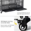 Heavy Duty Dog Crate Large Dog Cage Strong Metal Dog Kennels And Crates For Large Dogs With 4 Lockable Wheels - Black - Image 5