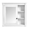 Bathroom Medicine Cabinet With Mirror, Wall Mounted Mirror Cabinet With Storage Organizer, Over The Toilet Storage White Storage Cabinet For Bathroom - White - Image 11