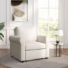 3 In 1 Sofa Bed Chair, Convertible Sleeper Chair Bed, Adjust Backrest Into A Sofa, Lounger Chair, Single Bed, Modern Chair Bed Sleeper For Adults - White - Image 2