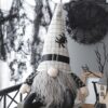 Sitting Gnome With Hat Spider, For Halloween Decor (Set of 2) - Black White - Image 9