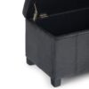 Dover - Storage Ottoman Bench - Distressed Black - Image 5