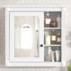 Bathroom Medicine Cabinet With Mirror, Wall Mounted Mirror Cabinet With Storage Organizer, Over The Toilet Storage White Storage Cabinet For Bathroom - White - Image 22