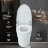 Smart Toilet Bidet Combo With Self-Cleaning Nozzle, Upmarket Compact Dual Flush Toilet 1 / 1.28 Gpf, Tank Less Toilet With Foot Sensor Flush - White Night Light - Image 5