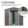 8Ft x 4Ft Outdoor Metal Storage Shed - Gray - Image 7