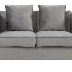 Bayberry - Velvet Loveseat With 2 Pillows - Gray
