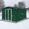 10'x8' Garden Sheds Outdoor Storage Sheds - Green / White - Image 5
