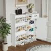 Shoe Cabinet With 4 Doors 1 Drawers, PVC Door With Shape, Large Space For Storage - White - Image 3