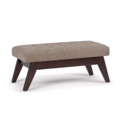 Draper - Mid Century Tufted Ottoman Bench - Fawn Brown