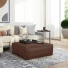 Brody - Extra Large Coffee Table Pouf - Distressed Dark Brown - Image 7