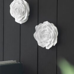 Rose Hanging Wall Accents (Set of 2) - White