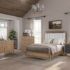 King Upholstered And Strap Panel Bed - Light Brown - Image 9