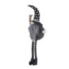 Sitting Gnome With Broomstick & Soft Legs, For Halloween Decor - Black White - Image 6