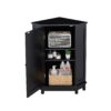 Bathroom Cabinet Triangle Corner Storage Cabinet With Adjustable Shelf Modern Style - Black - Image 11