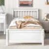 Twin Bed With Headboard And Footboard For Kids, Teens, Adults, With A Nightstand - White - Image 5