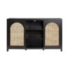 Transitional 2 Door Sideboard With Arched Rattan Panels - Black - Image 3