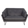 Karla - Velvet Contemporary Loveseat - Dark Gray - Image 2
