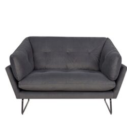 Karla - Velvet Contemporary Loveseat - Dark Gray