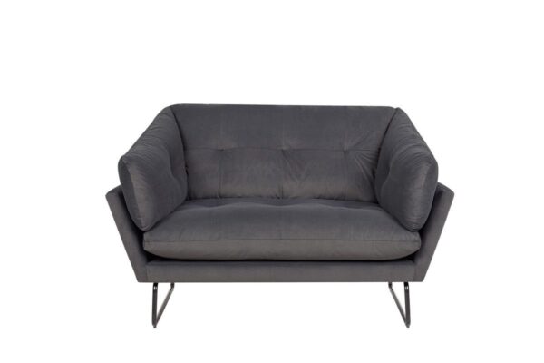 Karla - Velvet Contemporary Loveseat - Dark Gray