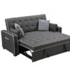 Austin - Modern Sleeper Sofa With 2 USB Charging Ports And 4 Accent Pillows - Gray - Image 2