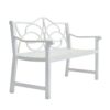 Outdoor Garden Patio Bench With Backrest And Armrest, Slatted Seat For Park, Yard & Porch, Balcony, Accommodates 2 - 3 People - White - Image 6