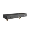 Floating Shelf With Drawer, Multi-Purpose Wall-Mounted Vanity Table, Mounted Desk, Floating Table For Bedroom, Bathroom, Hairdressers - Black / Golden - Image 6