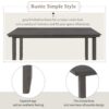Dining Room Table And Chairs With Bench, Rustic Wood Dining Set (Set of 6) - Gray - Image 5