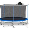 12Ft Trampoline For Adults & Kids With Basketball Hoop, Outdoor Trampolines With Ladder And Safety Enclosure Net For Kids And Adults - Blue - Image 13