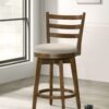 Joplin - Ladder Back Counter Height Swivel Chair With Upholstered Seat - Walnut - Image 4