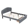 Queen Size Upholstered Platform Bed With Drawer - Gray - Image 2