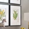 Botanical Flower Wall Art, Home Decor For Living Room Dining Room, Bedroom, Hallway (Set of 4) - White / Blue - Image 5