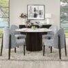 Clayten - Around Dining Table - Marble / Espresso - Image 4