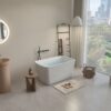 49'' Acrylic Freestanding Soaking Bathtub, Square-Shape Japanese Soaking Hot Tub, Sit-In Design With Chrome Overflow And Drain For Express Delivery 23Amazing-49 (W1920P179228) - Glossy White - Image 8