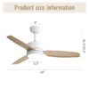 Ceiling Fan With Lights 3 ABS Blades 6 - Speed DC Motor Remote Control For Bedroom - White - Image 8